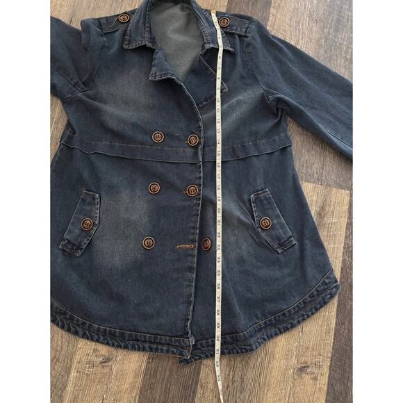 Boutique Vintage Style Denim Double-Breasted Jacket Size Large - Picture 6 of 7